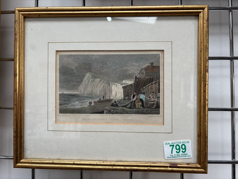 Lot 799: Small engraving of Shakespeare Cliff Dover
