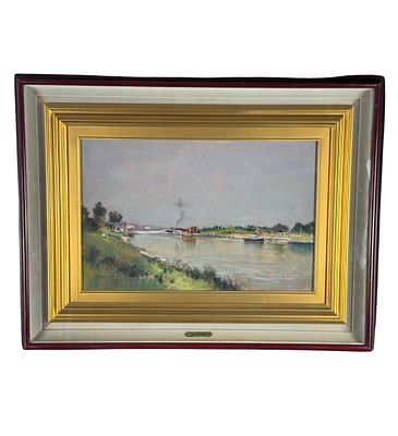 GIUSEPPE CASCIARO - Landscape - GIUSEPPE CASCIARO. Pastel painting on cardboard, 20th-century 