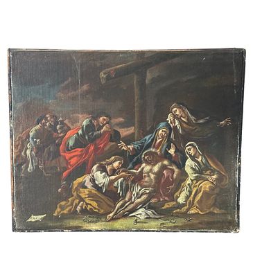 *The Piet&agrave;*. Oil painting on canvas, 18th century, Italian school, depicting *The Piet&agrave;*. 