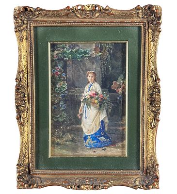 Gustavo Nacciarone - Flower seller - Gustavo Nacciarone. Watercolor painting on paper, 19th/20th 