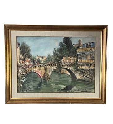 ANTONIO ASTURI - Lourdes - ANTONIO ASTURI. Oil painting on cardboard, 20th-century Italian school 