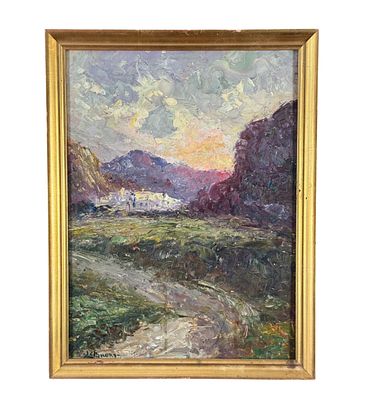 Leon Giuseppe Buono - Landscape - Leon Giuseppe Buono. Oil painting on panel, 20th century, Italian 