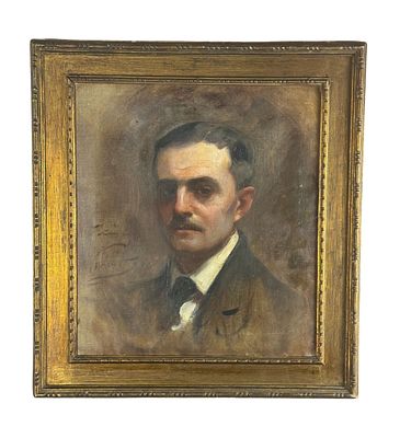 SCUOLA ITALIANA - Portrait of a Man. Oil painting on canvas, from the early 20th century, Italian 