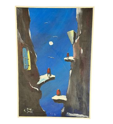 Antonio Bert&egrave; - Untitled - Antonio Bert&egrave;. Oil on canvas painting, 20th-century Italian school 