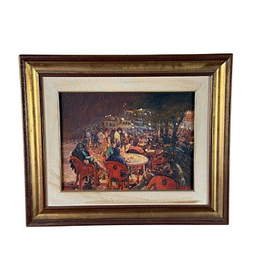 Roberto Pagano - "At the Snack Bar (Diamante)" - Roberto Pagano. Oil painting on canvas, 20th 