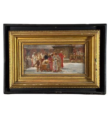 D'AGOSTINO - Historical scene - D'AGOSTINO. Oil painting on cardboard, late 19th / early 20th 