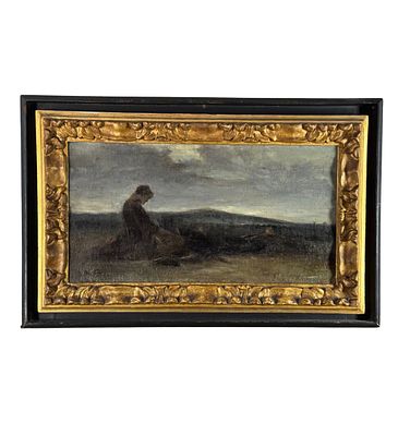 Domenico Morelli - Landscape with a figure - Domenico Morelli. Oil on canvas mounted on cardboard 