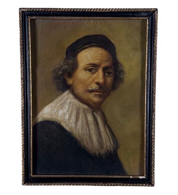 ANONIMO - Male portrait. Oil on canvas painting, 19th-century Italian school, depicting a male 