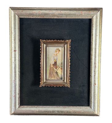 ANONIMO - The Flower Seller. Watercolor on paper, 20th-century Italian school, depicting The Flower 