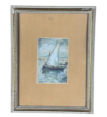Attilio Pratella - Sailing Ship - Attilio Pratella. Watercolor on paper painting, 20th century 