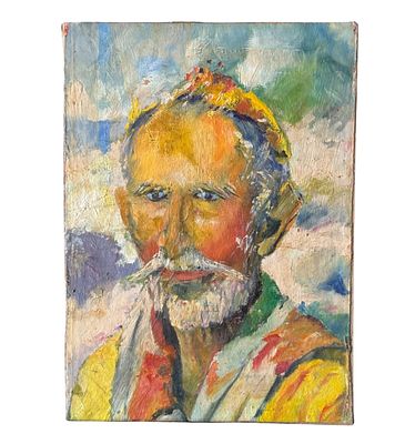 ANONIMO - Male portrait. Oil on panel painting, 20th century, Italian school, depicting a male 