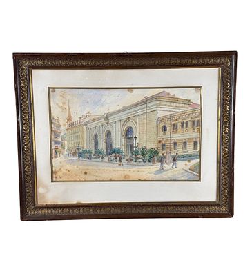 Alvarez - Street in Montpellier - Alvarez. Watercolor on paper, first half of the 20th century 