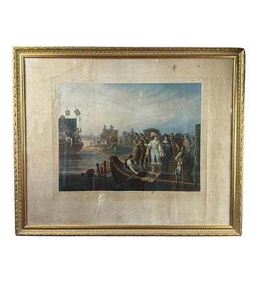 ANONIMO - Conspiracy of Cinq-Mars. Color aquatint, 19th century, French school, depicting the 