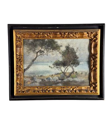 GIUSEPPE CASCIARO - Paesaggio - GIUSEPPE CASCIARO. Dipinto tecnica mista su cartoncino, periodo XX 