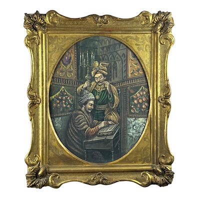 ANONIMO - Personaggi orientali. Dipinto acquerello su carta, periodo XX secolo scuola italiana 