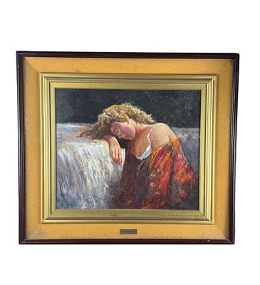 VINCENZO LARICCHIA - "Il Riposo" - Vincenzo Laricchia. Dipinto olio su tela, periodo XX secolo 