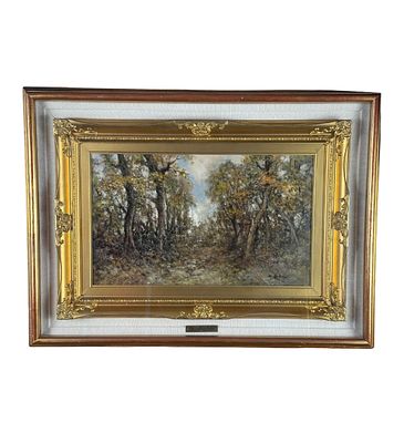 Augusto Radice - Paesaggio boschivo - Augusto Radice. Dipinto olio su tavola, periodo XX secolo 