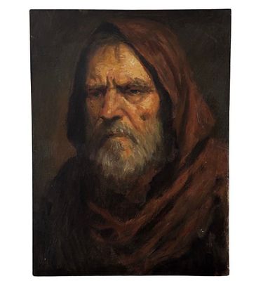 ANONIMO - Ritratto di frate. Dipinto olio su cartoncino telato, periodo XX secolo, scuola Italiana 