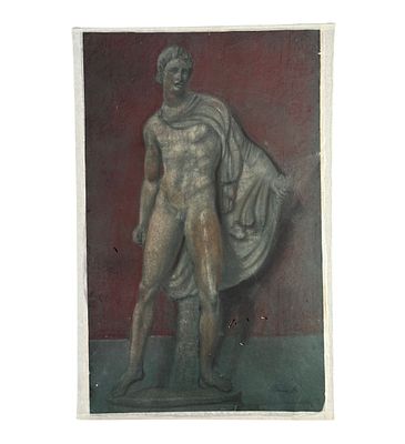 UNIDENTIFIED SIGNATURE - Personaggio maschile. Disegno su carta, periodo XIX secolo, scuola Europea 