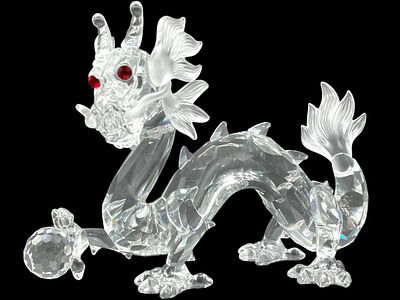 SWAROVSKI CRYSTAL DRAGON FIGURINE W BOX 5". *for alternative shipping options please go to 