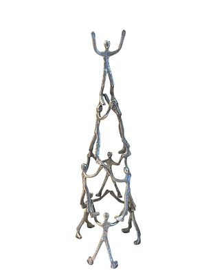 HUMAN PYRAMID CAST METAL SCULPTURE BODIES 30". *For ALTERNATE shipping quote or LOCAL PICK-UP 