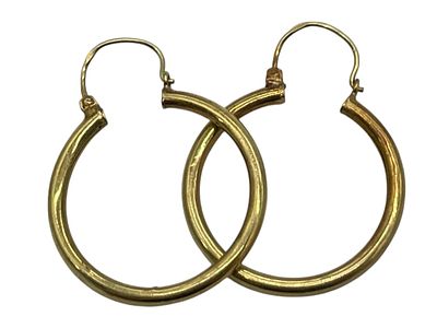14K YELLOW GOLD CLASSIC HOOP PIERCED EARRINGS .5G. *For ALTERNATIVE SHIPPING QUOTES or local 