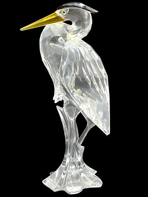 SWAROVSKI SILVER HERON CRYSTAL FIGURINE W BOX 6". *for alternative shipping options please go to 