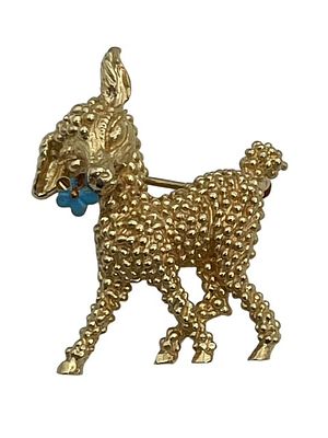 14K YELLOW GOLD BABY DEER FAWN BROOCH PIN 7G. *For ALTERNATIVE SHIPPING QUOTES or local PICKUP 