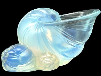 SABINO FRANCE OPALESCENT SNAIL SHELL ART GLASS 3". *for alternative shipping options please go 