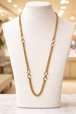STUNNING 18K YLW GOLD BOLD LINK CHAIN NECKLACE 76G. *For ALTERNATIVE SHIPPING QUOTES or local 