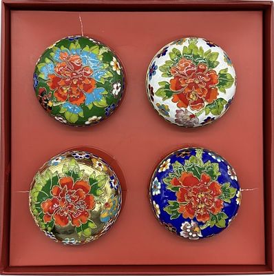 PARK HYATT BEIJING CLOISONN&Eacute; STYLE TRINKET BOX SET IN PRESENTATION CASE Elegant set of four 