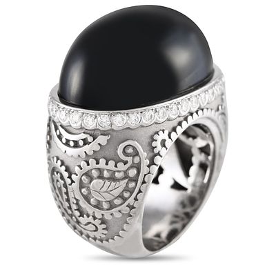 CARRERA Y CARRERA 18K .35CT DIAMOND ONYX RING 5.5. Seemingly every inch of this Carrera Y 