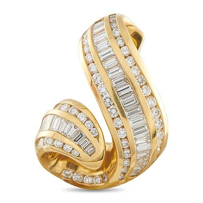 CHARLES KRYPELL 18K GOLD 2CT DIAMOND PENDANT. Fluid lines and Diamonds with a total weight of 