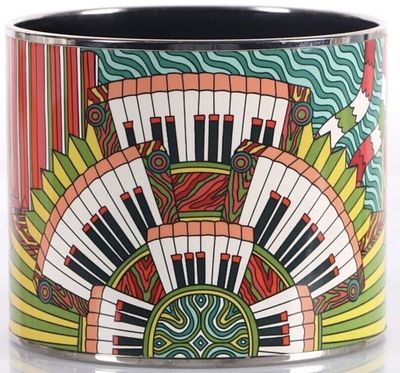 HERMES PARIS PIANO KEYS MOD WOW EXTRA WIDE BANGLE. - HERMES branded and signed inside - Paris 