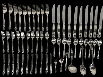 57 PC ROYAL DANISH STERLING SILVER FLATWARE 2940 G. -57 PIECE ROYAL DANISH INTERNATIONAL 