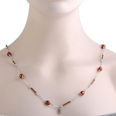 CHARRIOL PEARL STEEL BRONZE PVD PEARLS NECKLACE. Add an incredibly attractive twist to your 