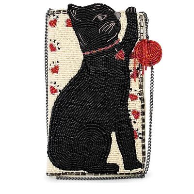 NEW MARY FRANCES HAND-BEADED CAT BAG. Charming MARY FRANCES evening bag intricately hand-beaded 