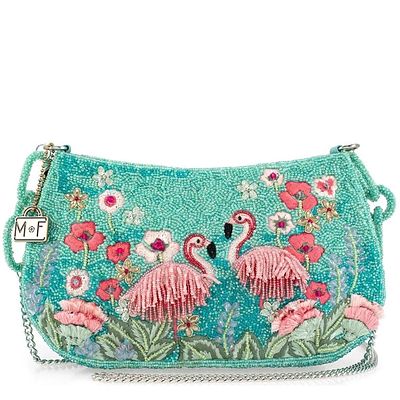 NEW MARY FRANCES FLIRTY FLAMINGO BAG. Step into a tropical paradise with this flamboyant 