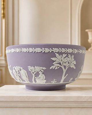 WEDGWOOD LILAC 'CERES' JASPERWARE BOWL ENGLAND 8". Wedgwood jasperware bowl featuring a 