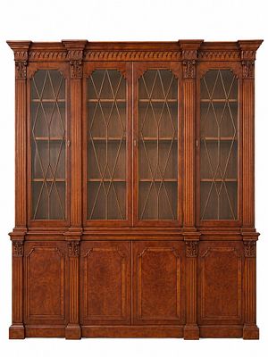 BAKER FURNITURE MAHOGANY BREAKFRONT CHINA CABINET. Elegant Baker Furniture breakfront china 