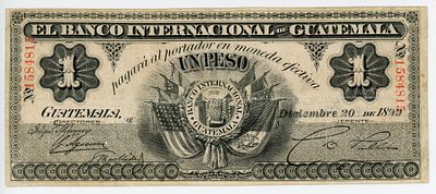 Гватемала 1 песо 1899 г. P-S151c VF