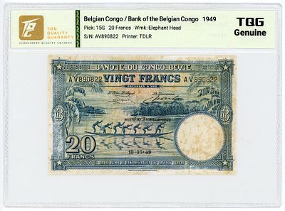 Бельгийское Конго 20 франков 1949 г. P-15G VF