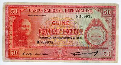 Португальская Гвинея 50 эскудо 1958 г. P-37a F-VF