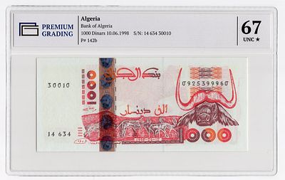 Алжир 1000 динаров 1998г в слабе PG UNC67*