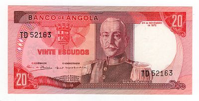 Ангола 20 эскудо 1972г UNC