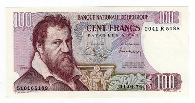 Бельгия 100 франков 1974г. Pick № 134b.