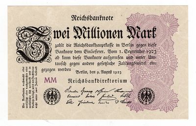 Германия 2000000 марок 1923г Пятый выпуск. Pick № 104. Рейхсбанк