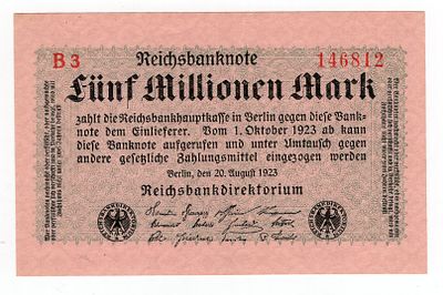Германия 5000000 марок 1923г Пятый выпуск. Pick № 105. Рейхсбанк