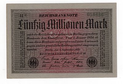 Германия 500000000 марок 1923г Шестой выпуск. Pick № 109. Рейхсбанк