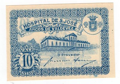 Португалия 10 сентаво 1920г Госпиталь Сан-Хосе UNC UNC. Pick № .